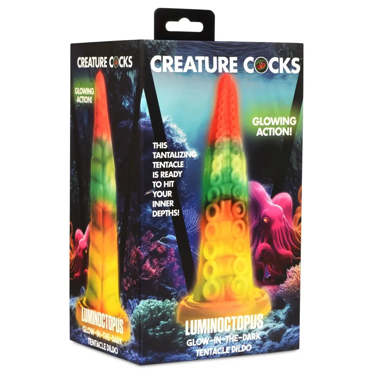 Boxed product with colorful design and text 'Creature Cocks' on a white background