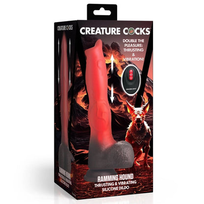 Boxed silicone dildo with 'Creature Cocks' branding on a white background