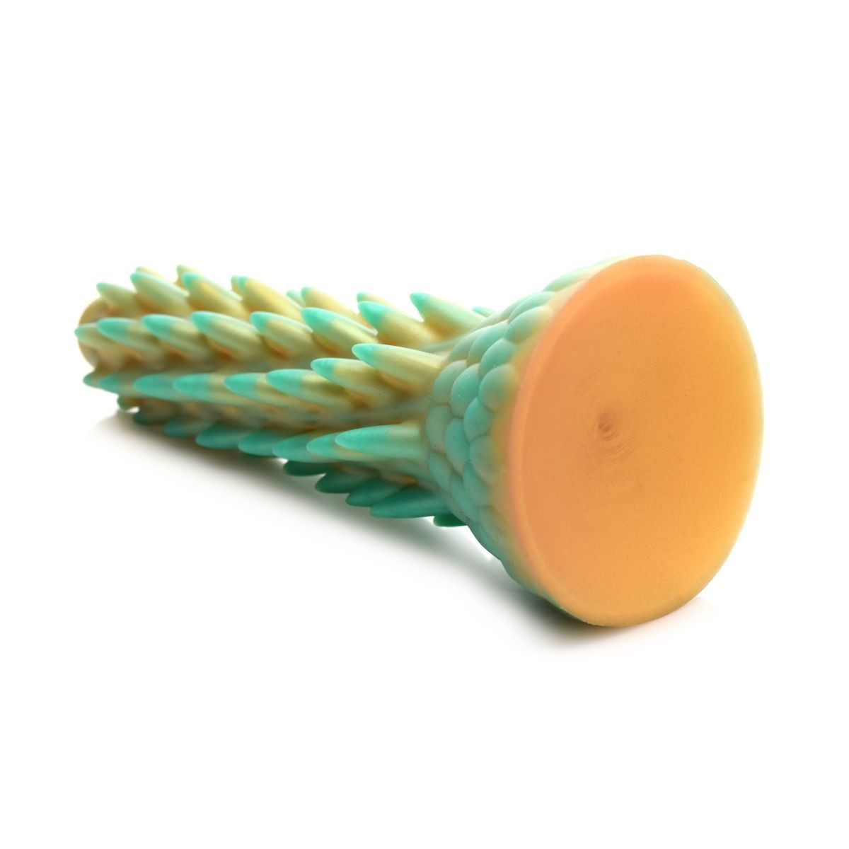 sex toy with soft spiky exterior center on a white background