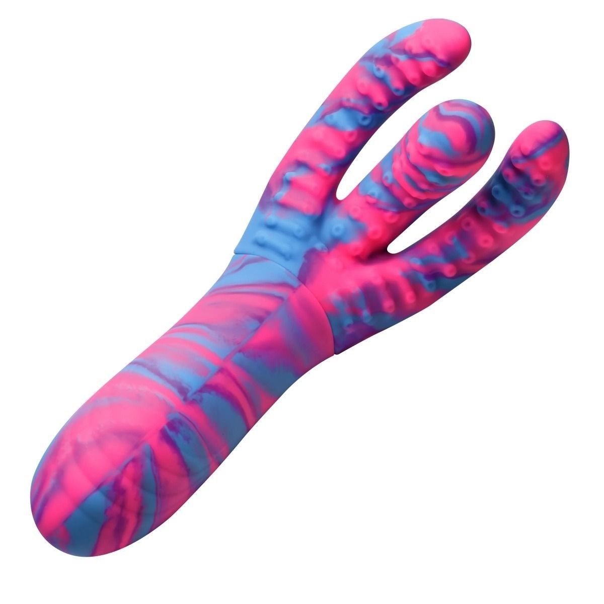 Colorful marbled design vibrator on a white background