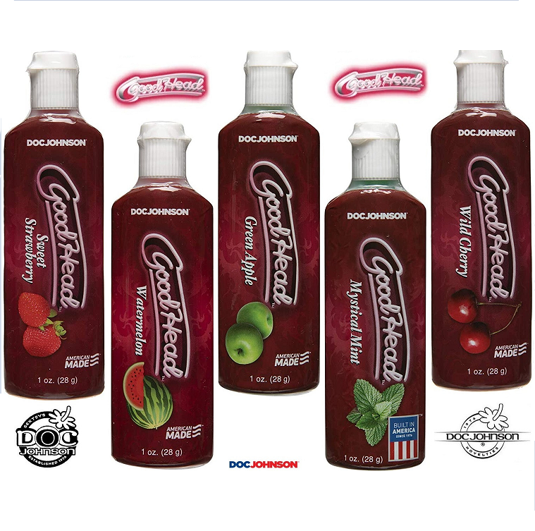 Goodhead flavoured lubricant 5 pack on a white background