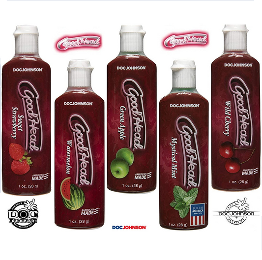 Goodhead flavoured lubricant 5 pack on a white background