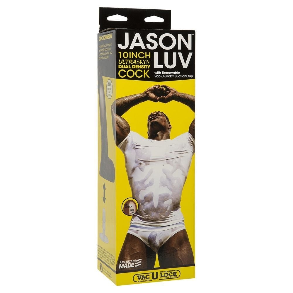 Doc Johnson Jason Luv Cock Ultraskyn Vac-U-Lock Suction Cup Dual Density Dildo