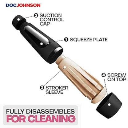 Doc Johnson product with labeled parts on a white background