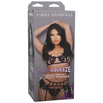 Product packaging for 'ManSqueeze' with a model wearing lingerie on a white background