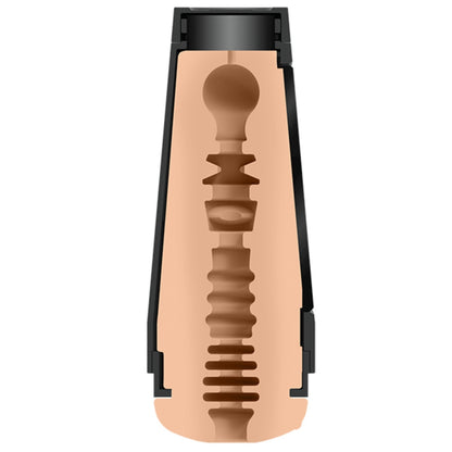 sex toy internals with black case on a white background