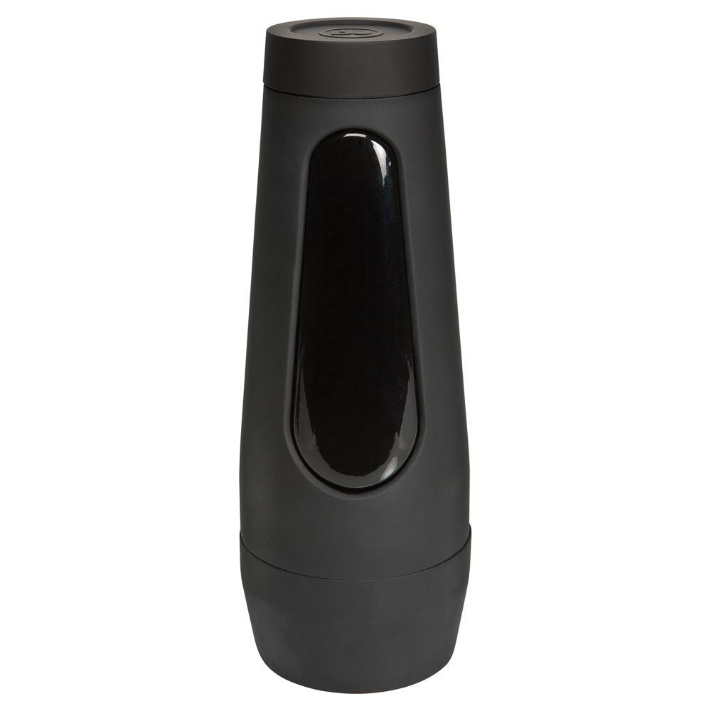 Black masturbator case on a white background