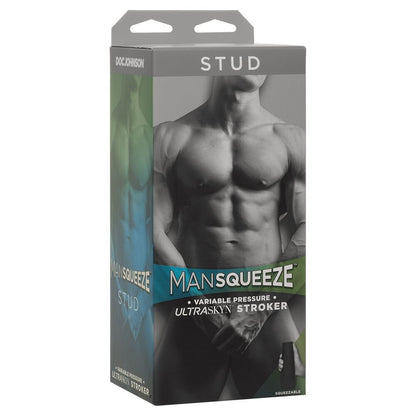 Product packaging for 'Mansqueeze' with a man's torso on a white background