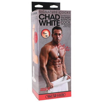 Doc Johnson Signature Cocks Chad White Ultraskyn Vac-U-Lock Suction Cup Dildo