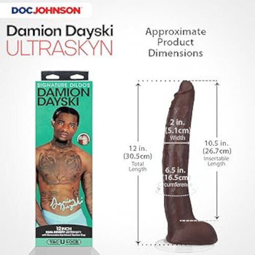 Doc Johnson Signature Cocks Damion Dayski Ultraskyn Vac-U-Lock Suction Cup Dildo