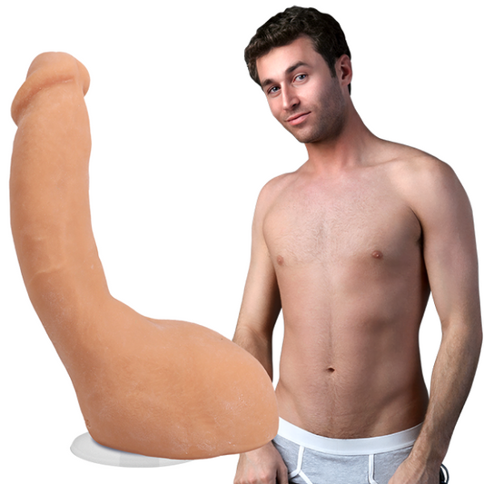 Doc Johnson Signature Cocks James Deen 8 Inch Ultraskyn Vac-U-Lock Suction Cup Dildo on a white background