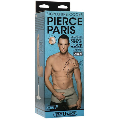 Product packaging for 'Pierce Paris' signature cocks with a man on the box.
