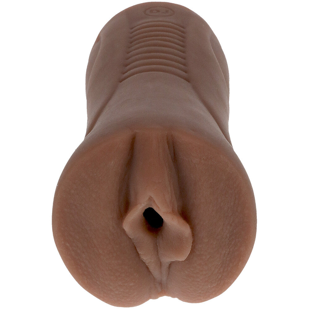 Doc Johnson Signature Strokers Honey Gold Pocket Pussy Male Masturbator UltraSkyn on a white background