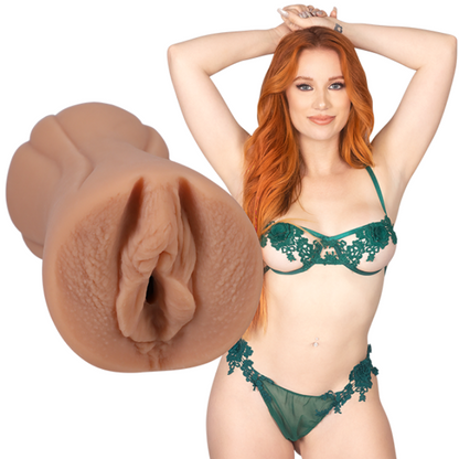 Madison Morgan in green lingerie beside her stroker