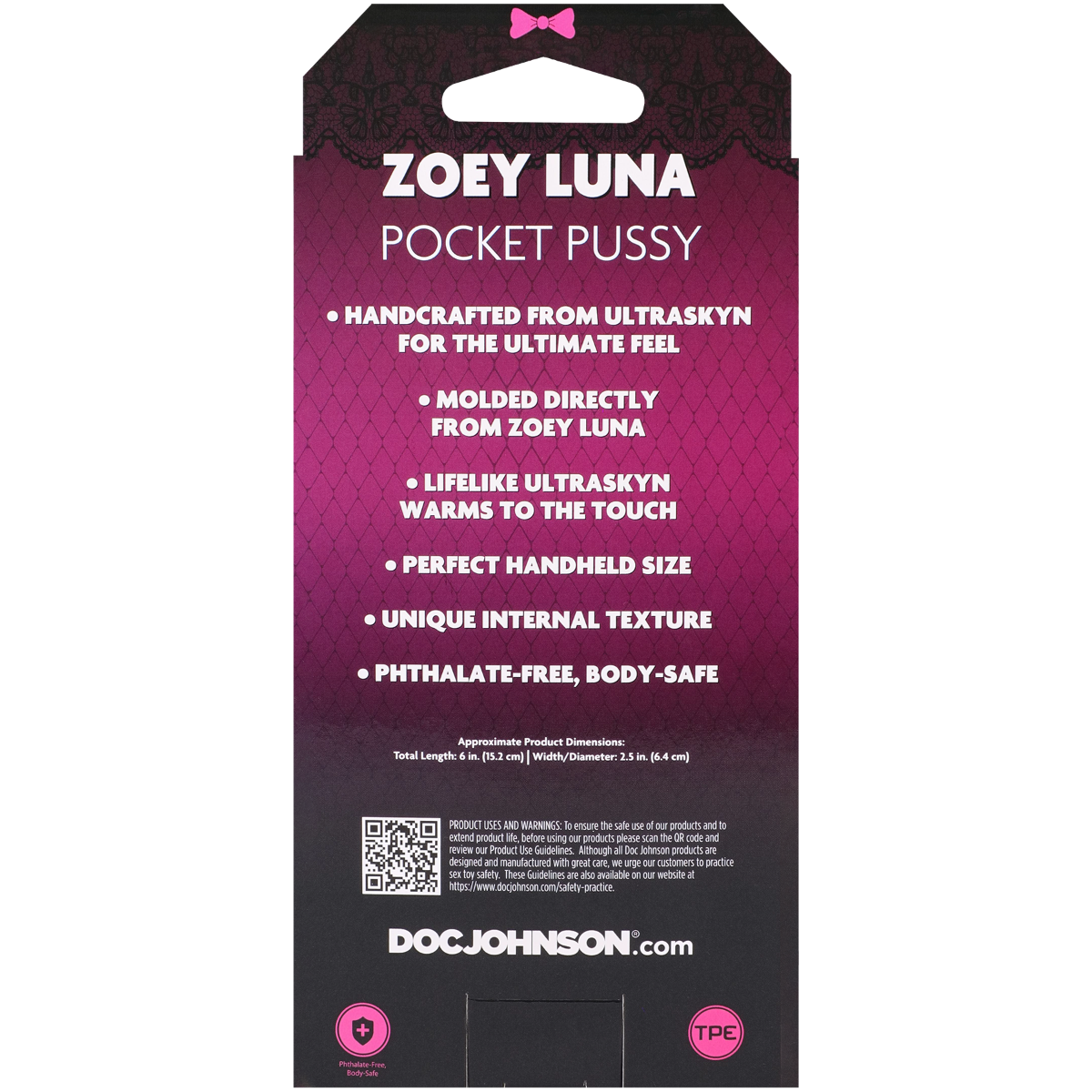 Zoey Luna product packaging with purple and black design