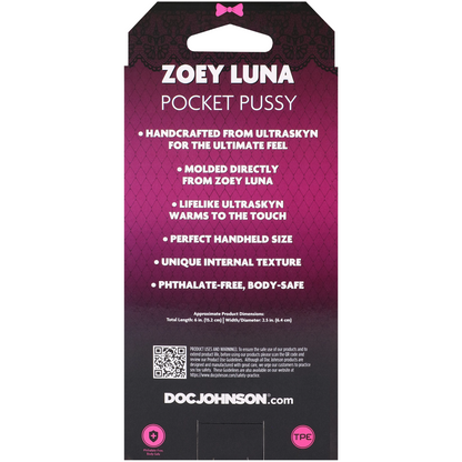Zoey Luna product packaging with purple and black design