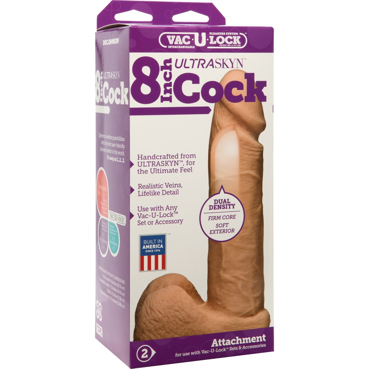 Doc Johnson UR3 Realistic Ultraskyn Cock Vac-U-Lock Dual Density 8 Inch Dildo