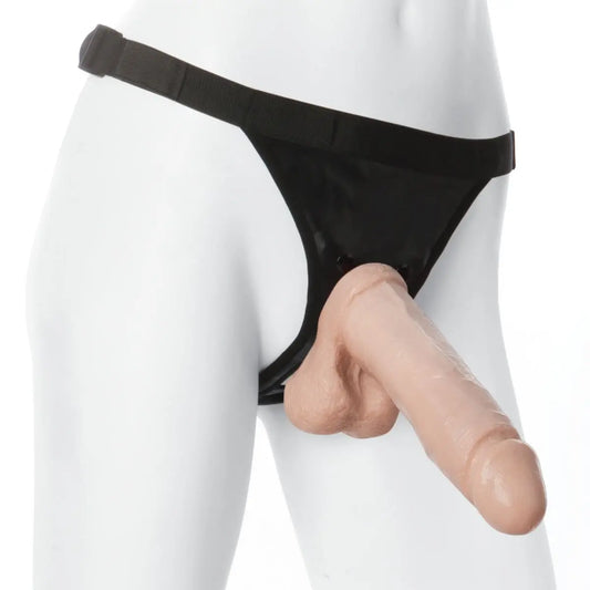 Doc Johnson Vac-U-Lock 8 Inch Realistic FIRMSKYN Cock Dildo With Ultra Harness Light