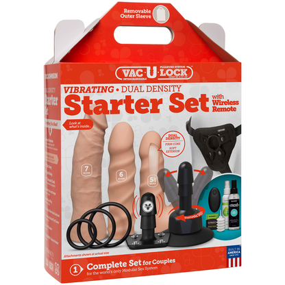 Vac-U-Lock Vibrating Dual Density Starter Set packaging on a white background