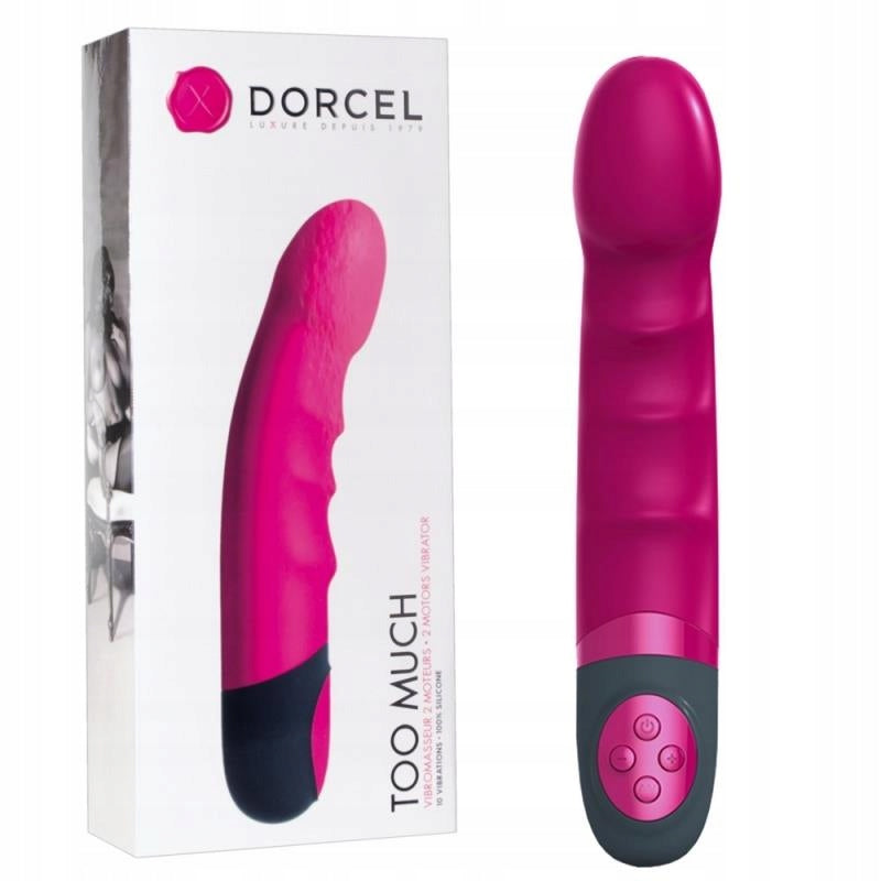 Pink and gray Dorcel product with packaging on a white background