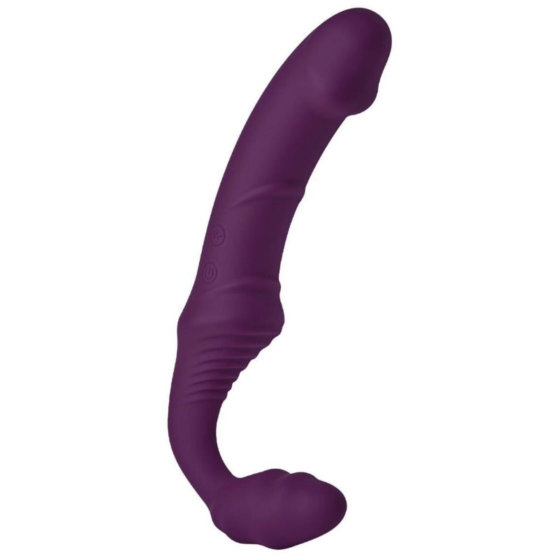 Purple silicone shaft with ergonomic design on a white background