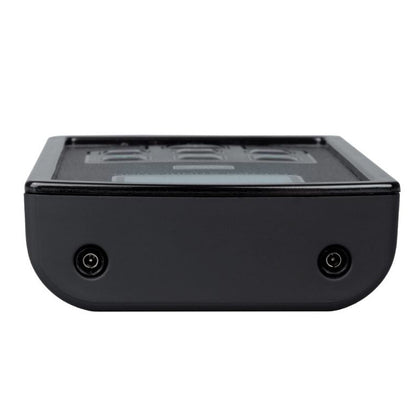 Black electronic device with a screen on a white background