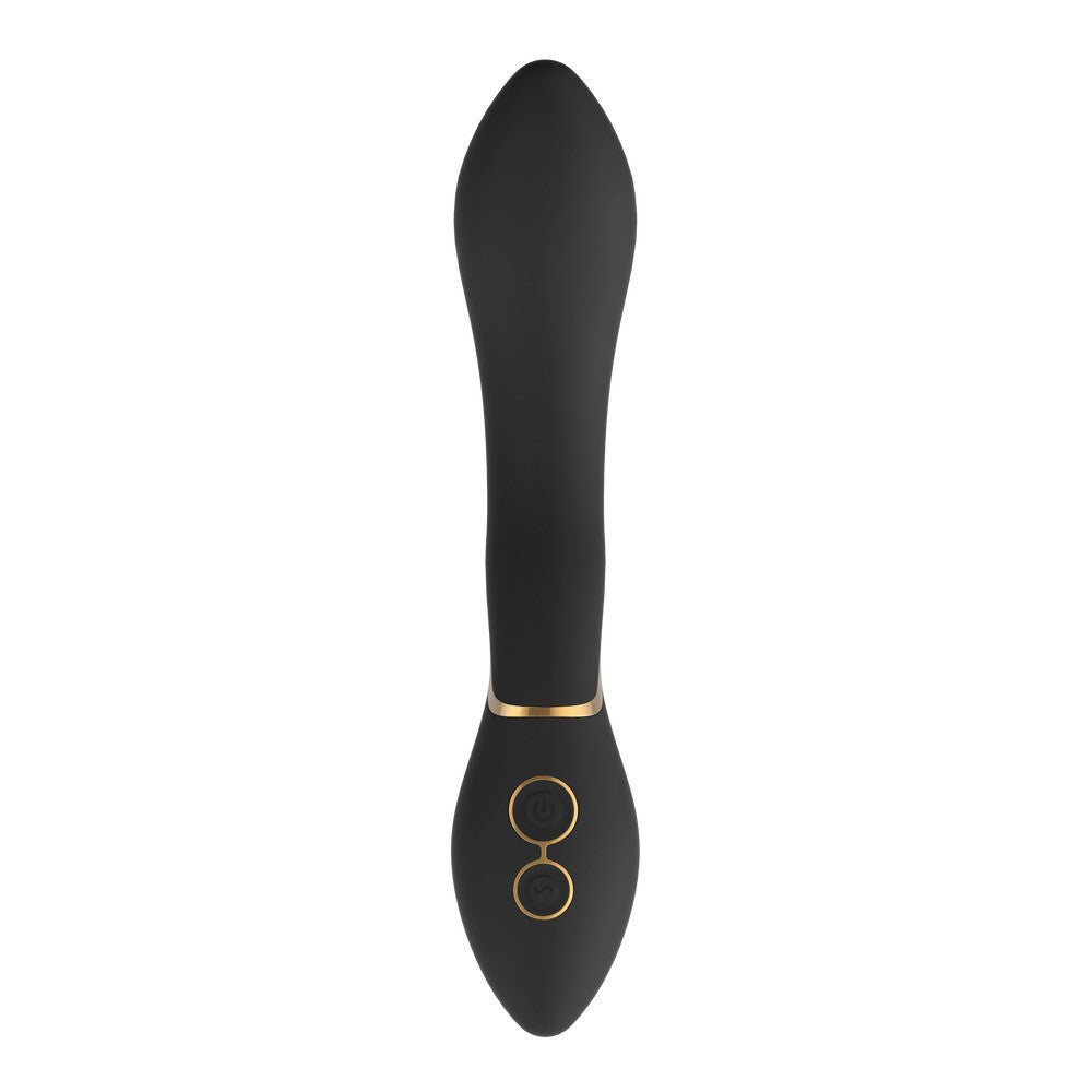 Black and gold electronic device on a white background