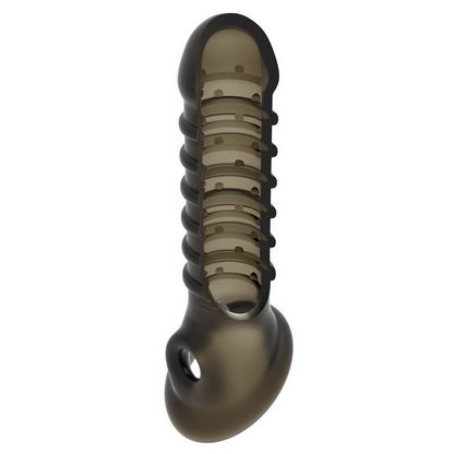 Emperor Penis Sleeve Smoke Ribbed Textured Hollow Extender 7 Inch Cock Extension