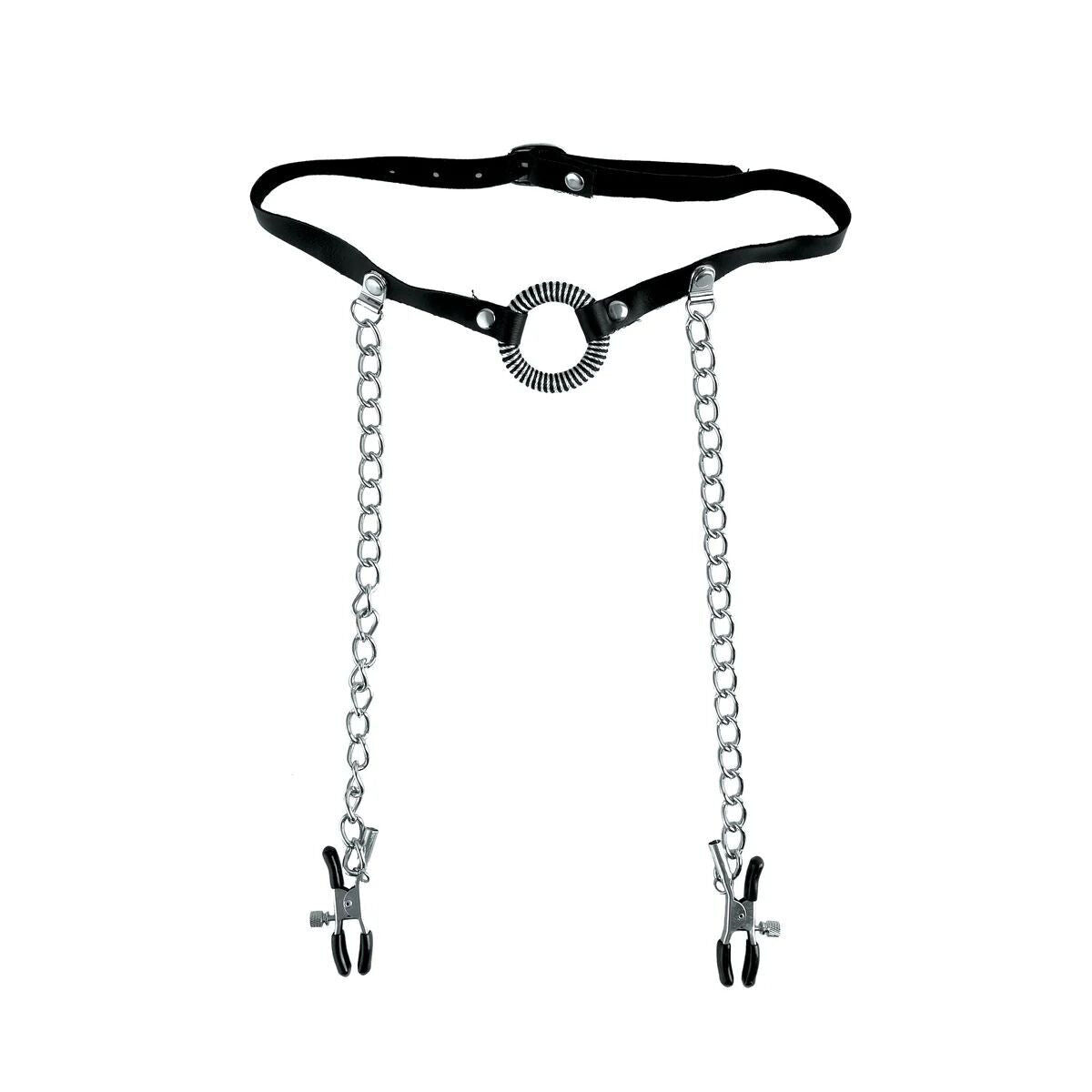 Fetish Fantasy Series Limited Edition Bondage O-Ring Mouth Gag & Nipple Clamps 5