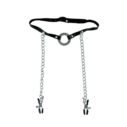Fetish Fantasy Series Limited Edition Bondage O-Ring Mouth Gag & Nipple Clamps 5