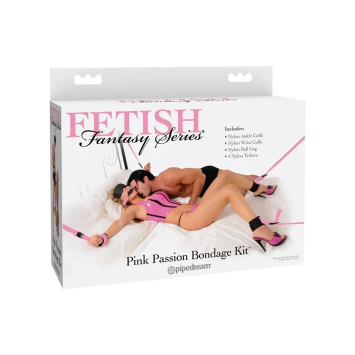Package of Pink Passion Bondage Kit from Fetish Fantasy Series on a white background