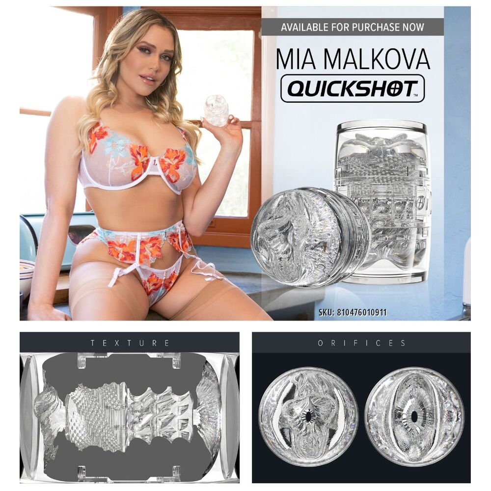 Advertisement featuring a woman in lingerie with product details and branding.