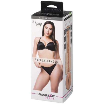 Fleshlight Girls Abella Danger packaging with a model wearing black lingerie on a white background