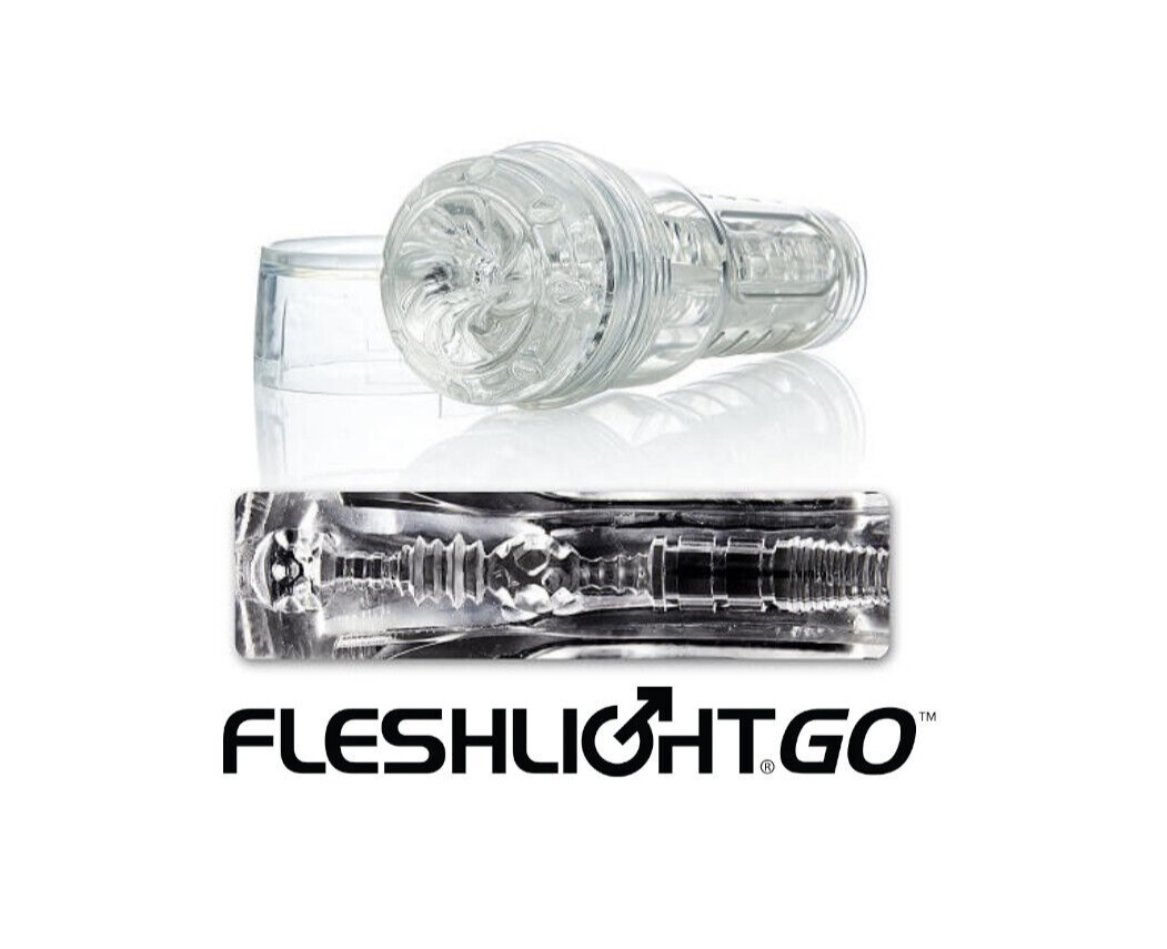 Clear Fleshlight GO product on a white background