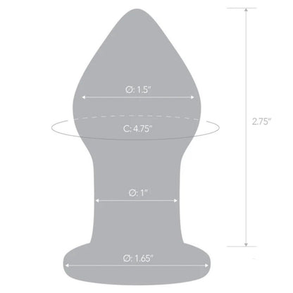Gläs 3.25 Inch Amethyst Rain Handblown Glass Anal Butt Plug Training Size Illustration