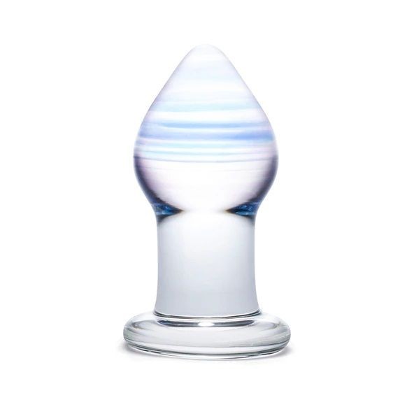 Gläs 3.25 Inch Amethyst Rain Handblown Glass Anal Butt Plug Training Ass Sex Toy