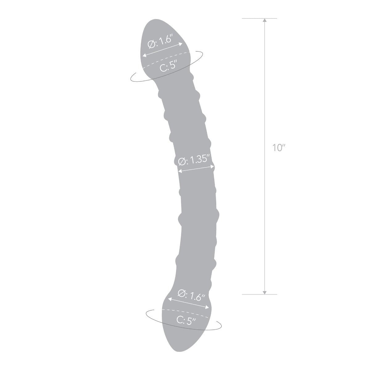 Gläs 12 Inch Girthy Double Trouble Handblown Glass Cock Glass Dildo Massager