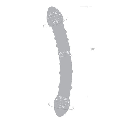 Gläs 12 Inch Girthy Double Trouble Handblown Glass Cock Glass Dildo Massager