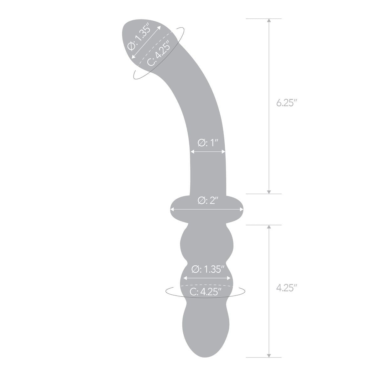 Gläs 12 Inch Girthy Ribbed Double End Handblown Glass Cock Dildo Anal Butt Plug