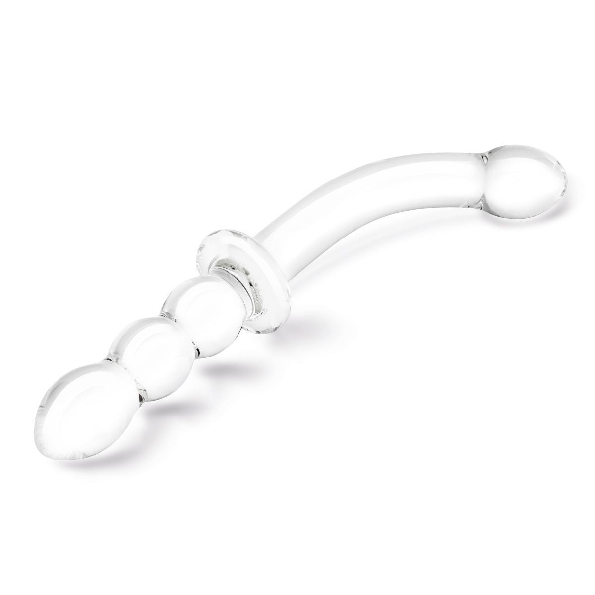 Gläs 12 Inch Girthy Ribbed Double End Handblown Glass Cock Dildo Anal Butt Plug