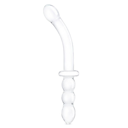 Gläs 12 Inch Girthy Ribbed Double End Handblown Glass Cock Dildo Anal Butt Plug