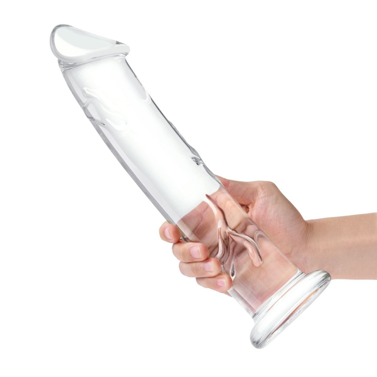 Gläs 12 Inch Standing Handblown Veiny Glass Cock Glass Dildo Flat Base Massager