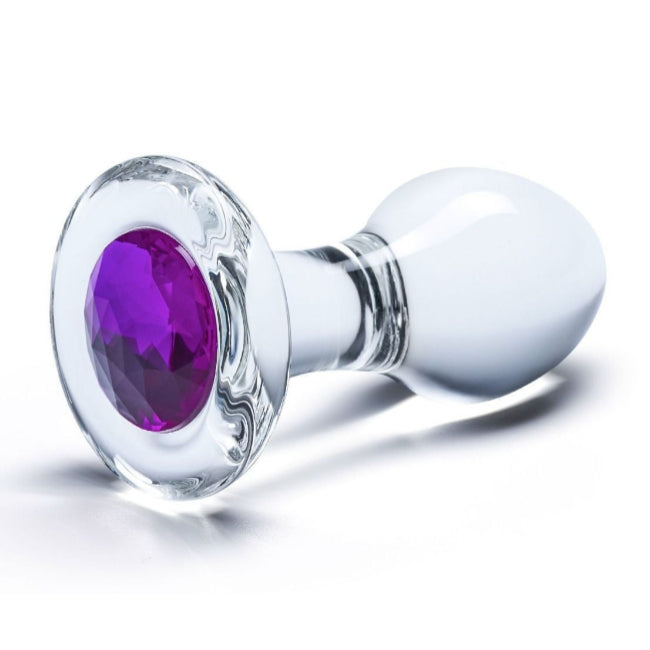 Gläs 3.5 Inch Bling Bling Jewel Handblown Glass Anal Butt Plug Training Ass Sex