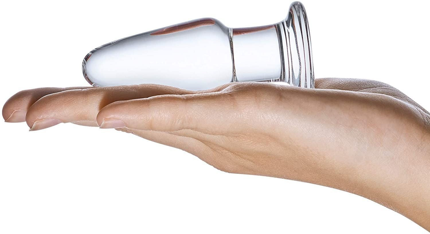 Gläs 3.5 Inch Clear Luxury Handblown Glass Anal Butt Plug Training Ass