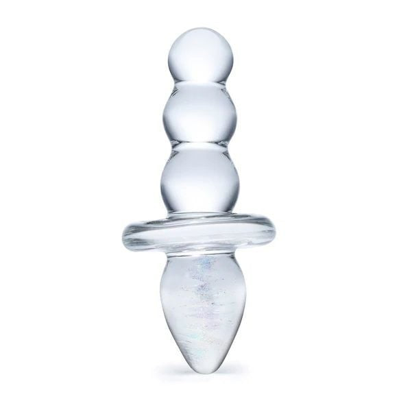 Gläs 4.5 Inch Titus Beaded Dual Ended Handblown Glass Cock Dildo Anal Butt Plug