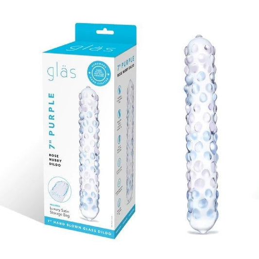 Gläs 7 Inch Rose Nubby Luxury Handblown Glass Dildo Anal Prostate Massager Probe