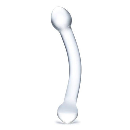Gläs 7 Inch Smooth Curved Double Dual End Handblown Glass Cock G-Spot Anal Dildo
