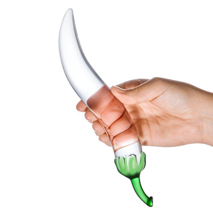 Glas 8.25 Inch Naturals Chili Pepper Luxury Handblown Glass Dildo Anal Massager