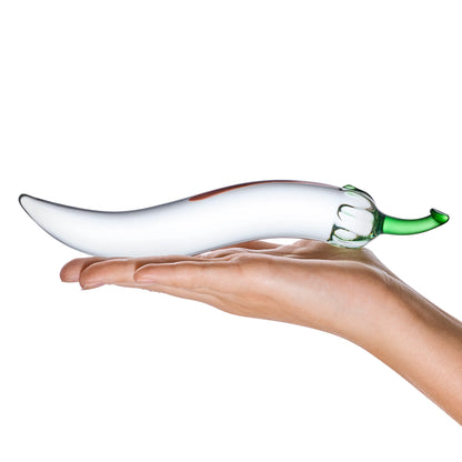 Glas 8.25 Inch Naturals Chili Pepper Luxury Handblown Glass Dildo Anal Massager