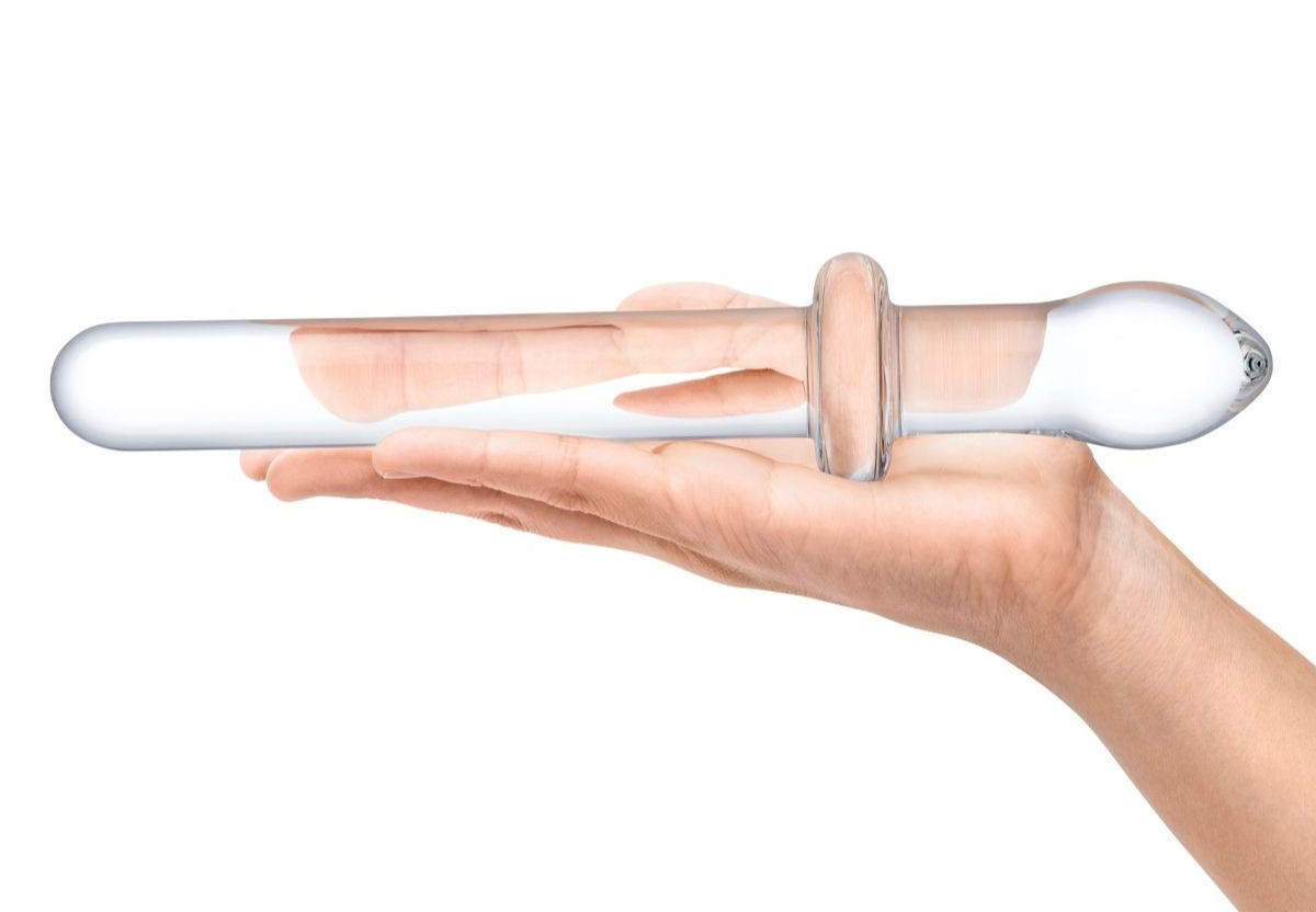 Gläs 9.25 Inch Smooth Double Dual End Handblown Glass Cock Dildo Anal Butt Plug